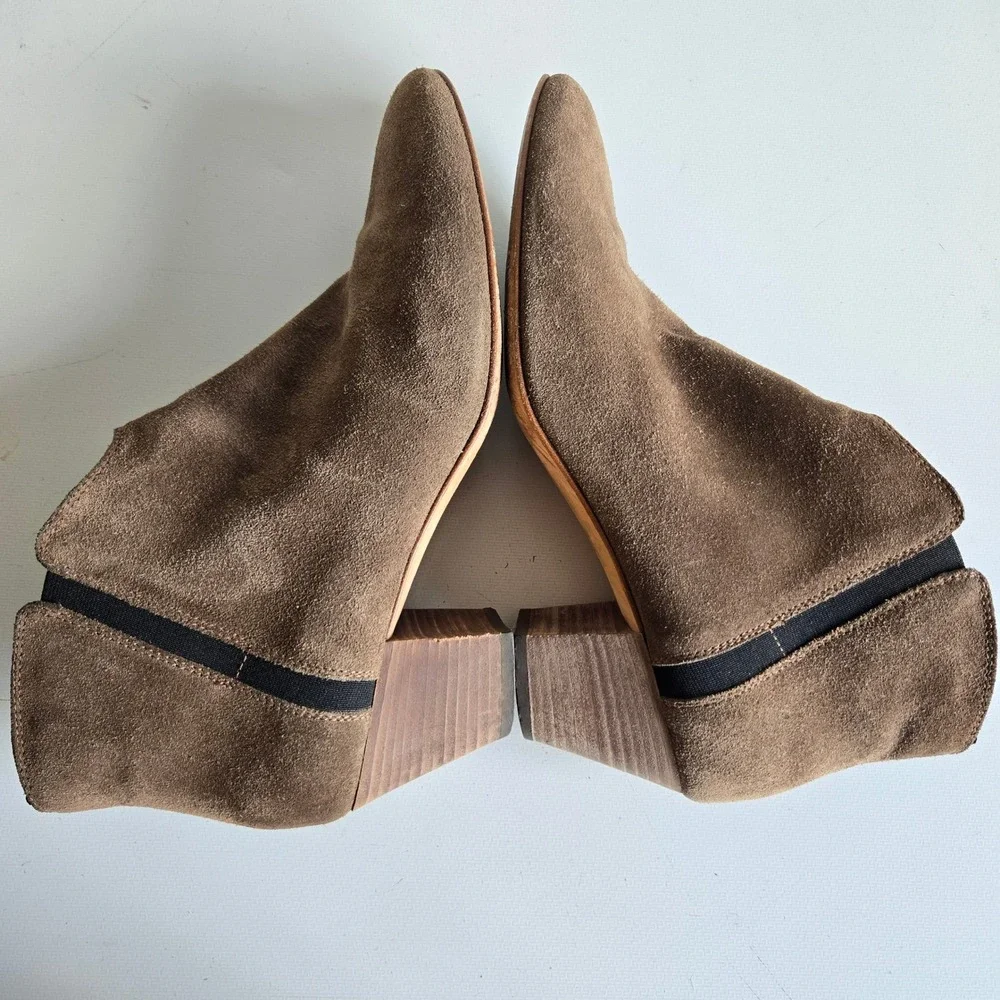 Aquatalia by Marvin K Brown Suede Ankle Boots Made in Italy Women 9 Round Toe